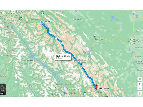 Icefields Parkway Map 1