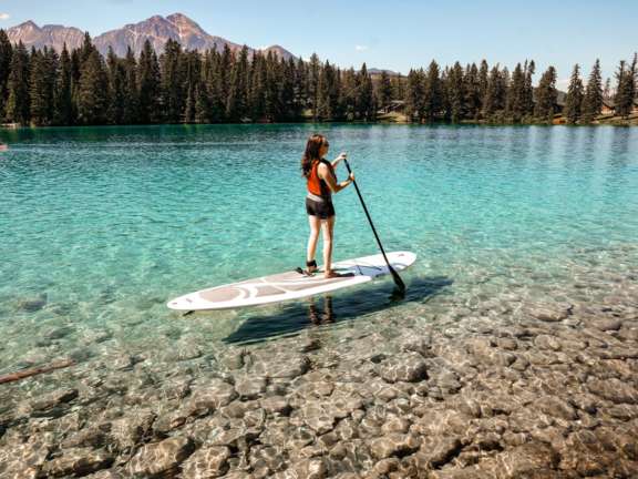 Paddleboarding Boathouse Jasper Park Lodge large